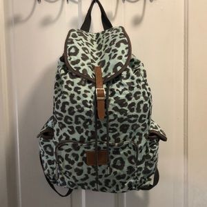 Mint Cheetah Print Backpack by PINK